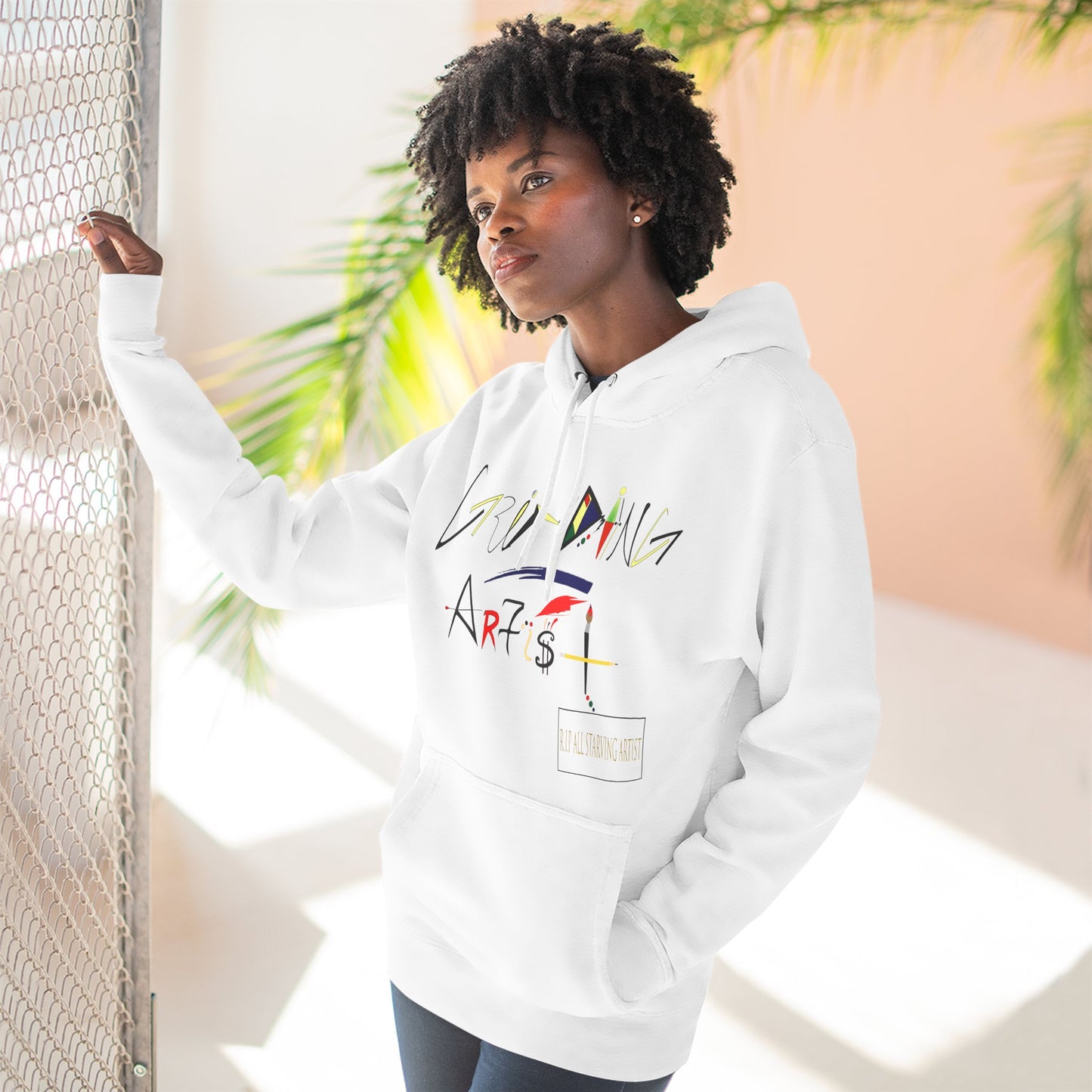 Trendy Fleece Hoodie for Creative Minds, Artist Apparel, Comfortable Streetwear, Gift for Art Lovers, Unique Graphic Sweatshirt