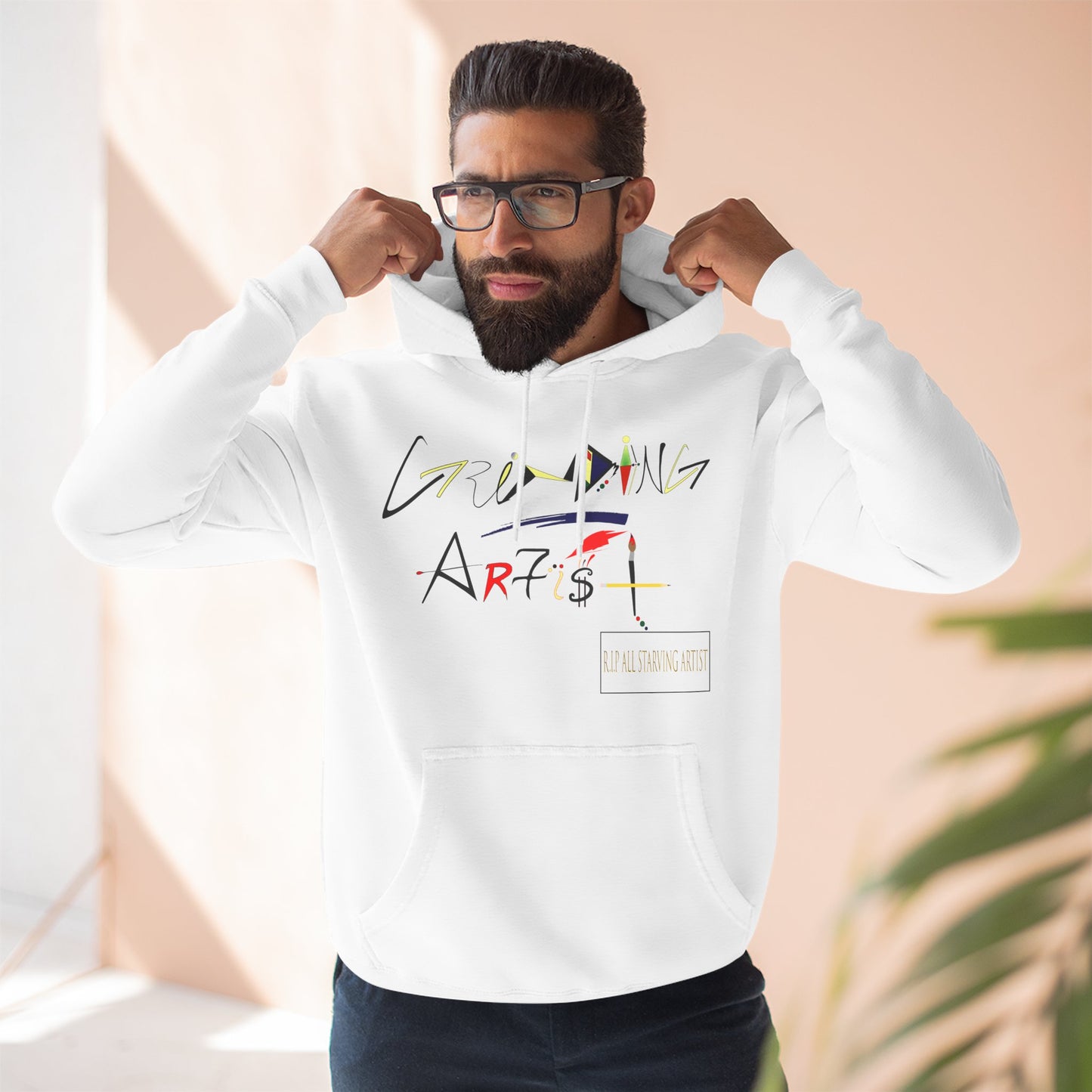 Trendy Fleece Hoodie for Creative Minds, Artist Apparel, Comfortable Streetwear, Gift for Art Lovers, Unique Graphic Sweatshirt