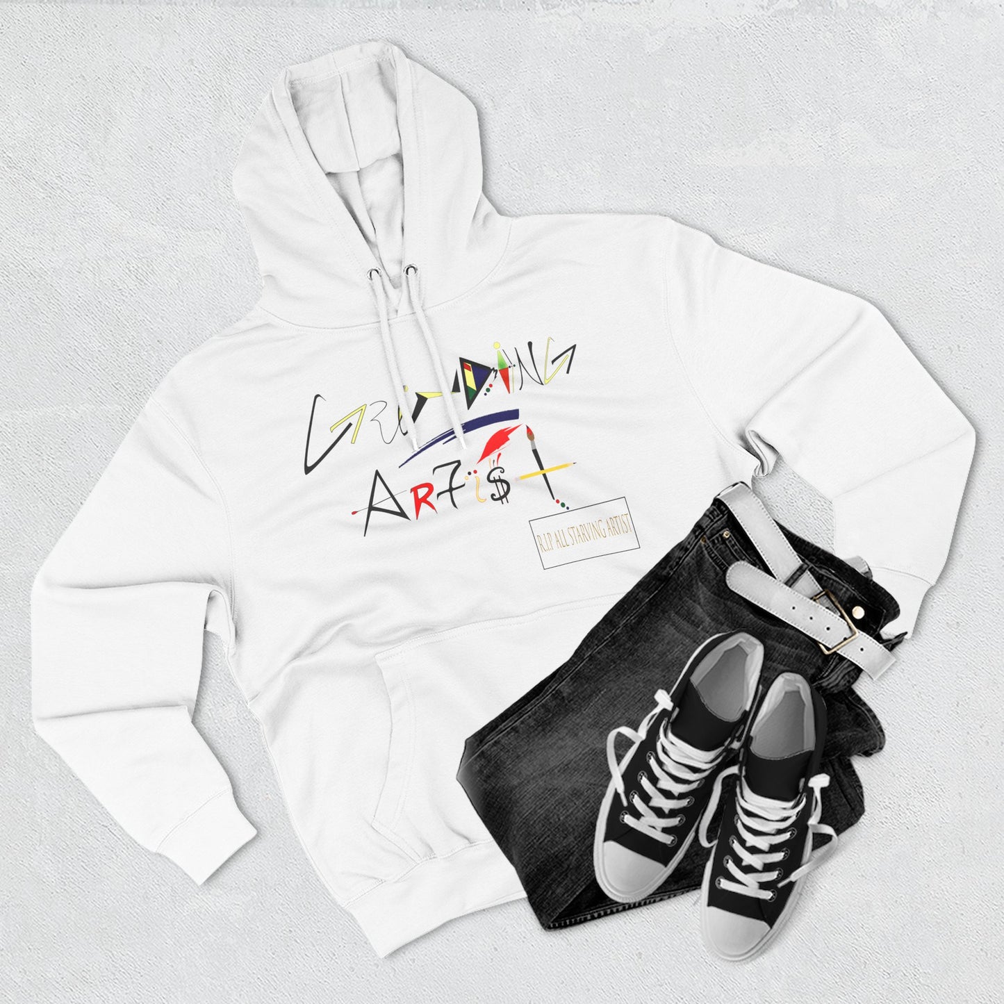 Trendy Fleece Hoodie for Creative Minds, Artist Apparel, Comfortable Streetwear, Gift for Art Lovers, Unique Graphic Sweatshirt